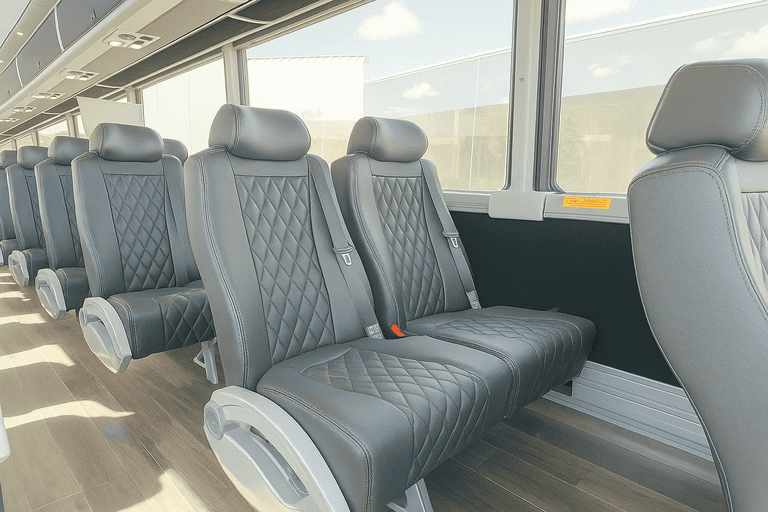 interior of Suffolk Coach Bus Service charter bus