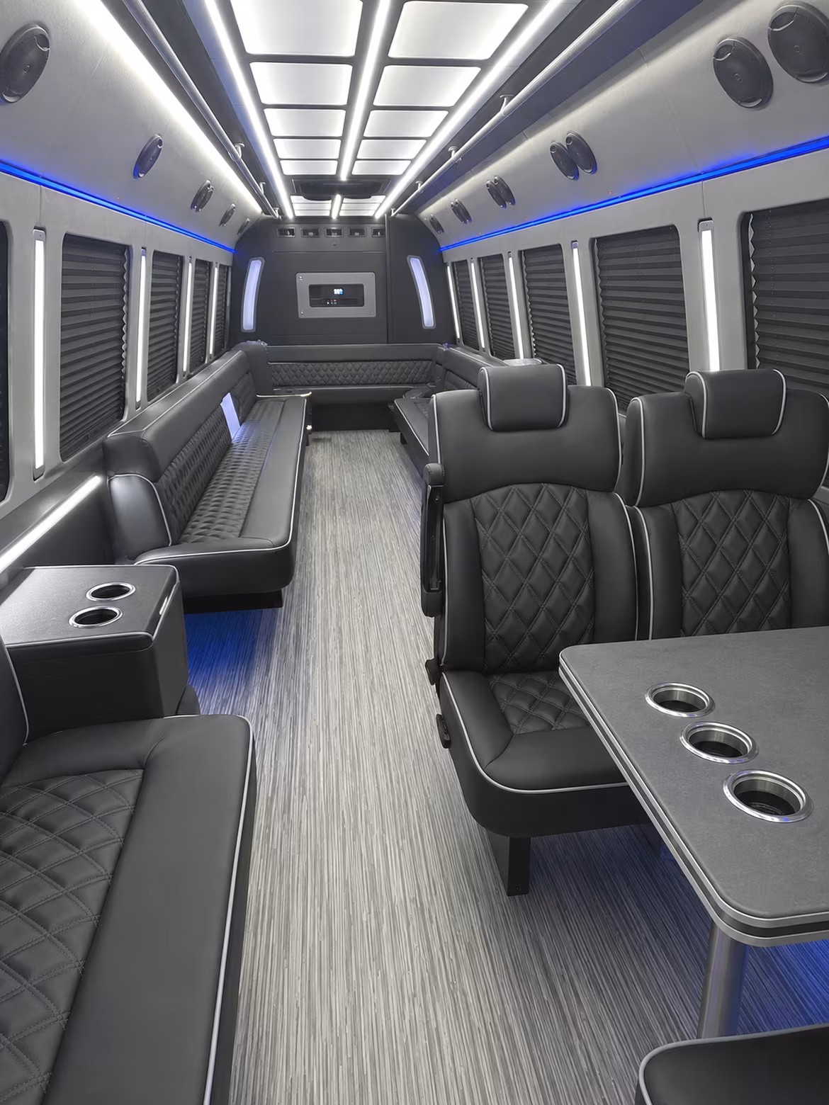 suffolk 25 passenger party bus inside