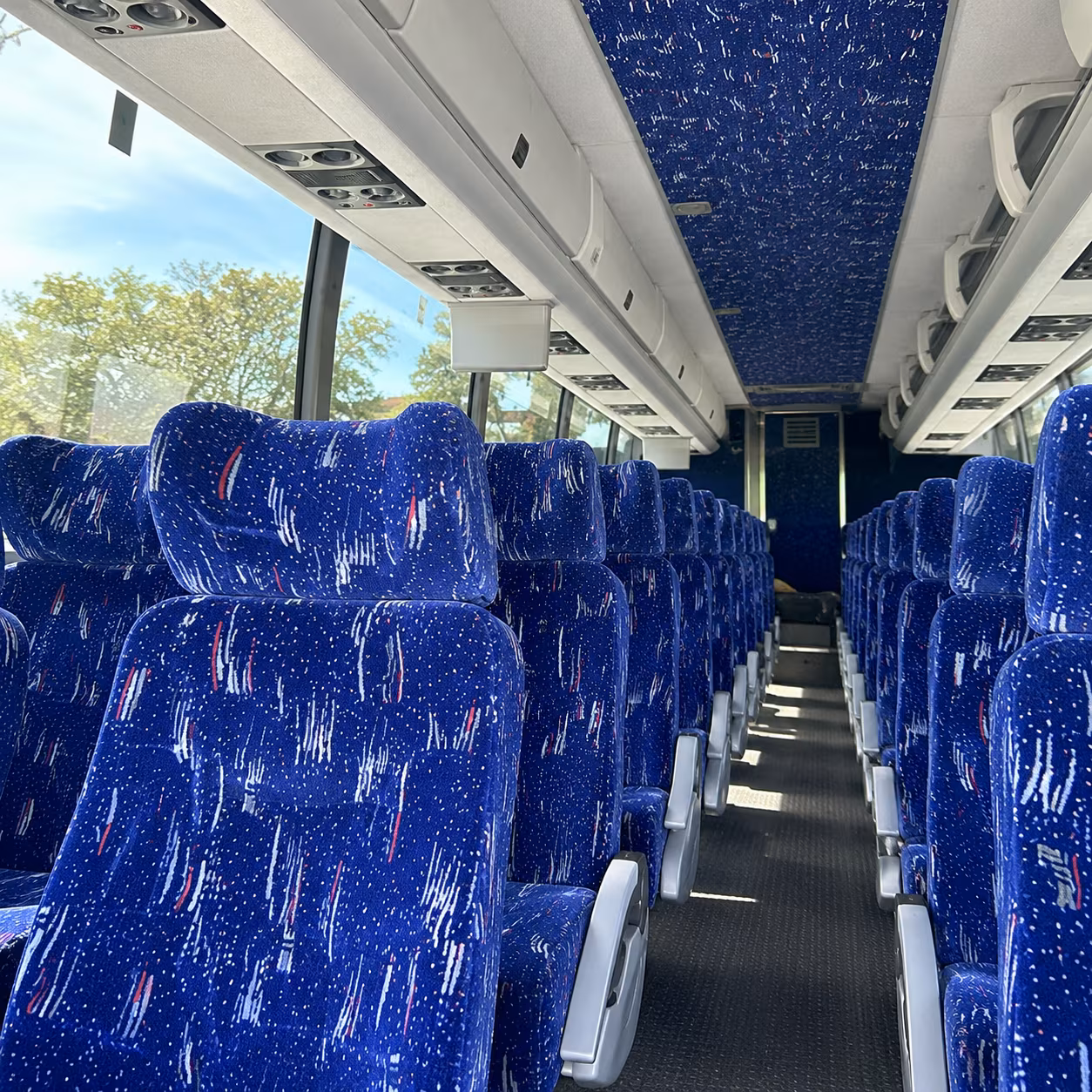suffolk 56 passenger charter bus inside