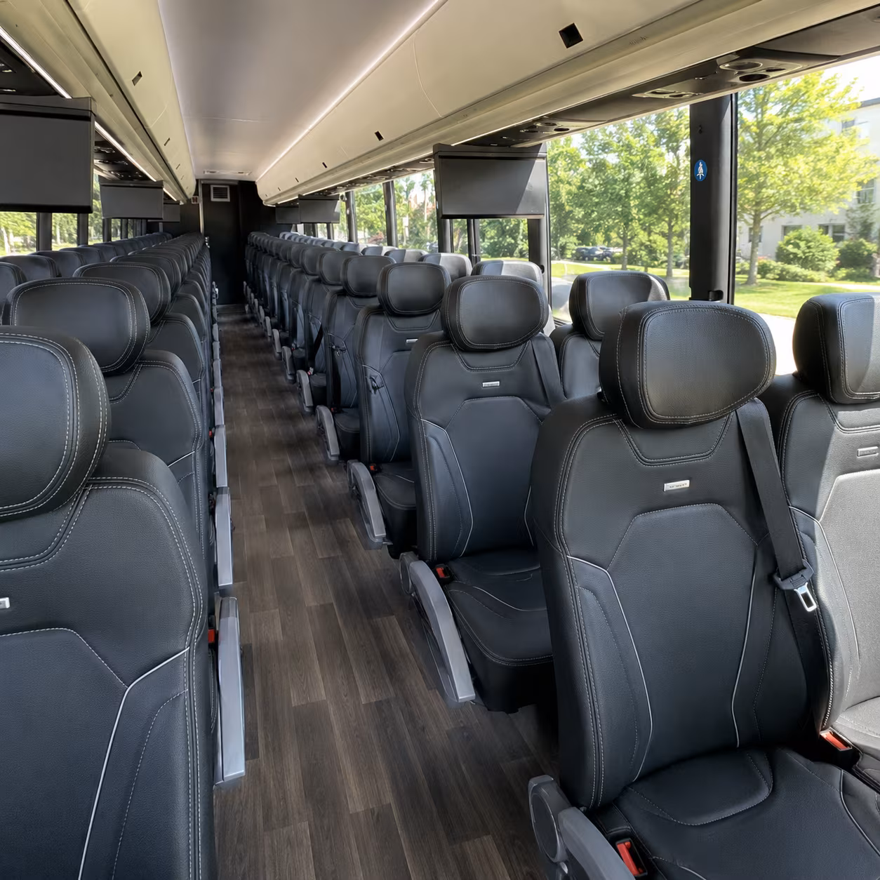 suffolk 56 passenger charter bus interior